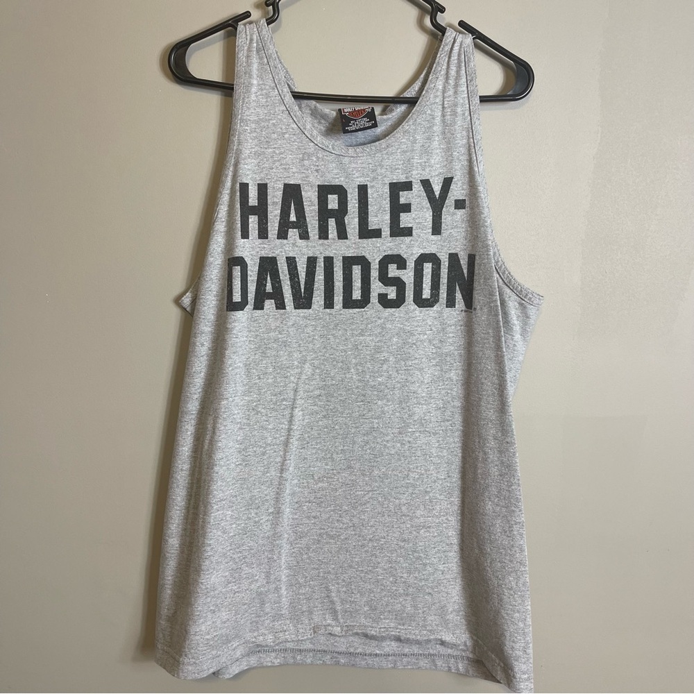Harley Davidson Muscle Tank Size Large Gray Sleeveless Shirt Worth Kansas City